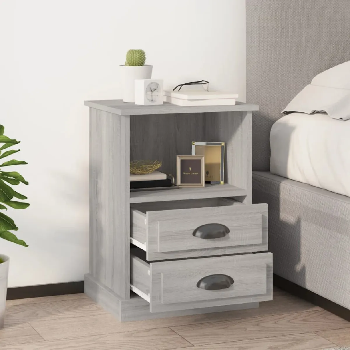 Vidaxl Gris Tables De Chevet Sonoma - 43X36x60 Cm