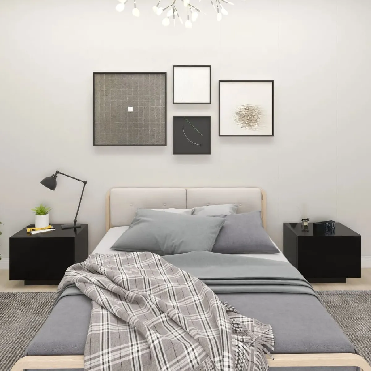 vidaXL Table de chevet Bois d'ingénierie - vue 3