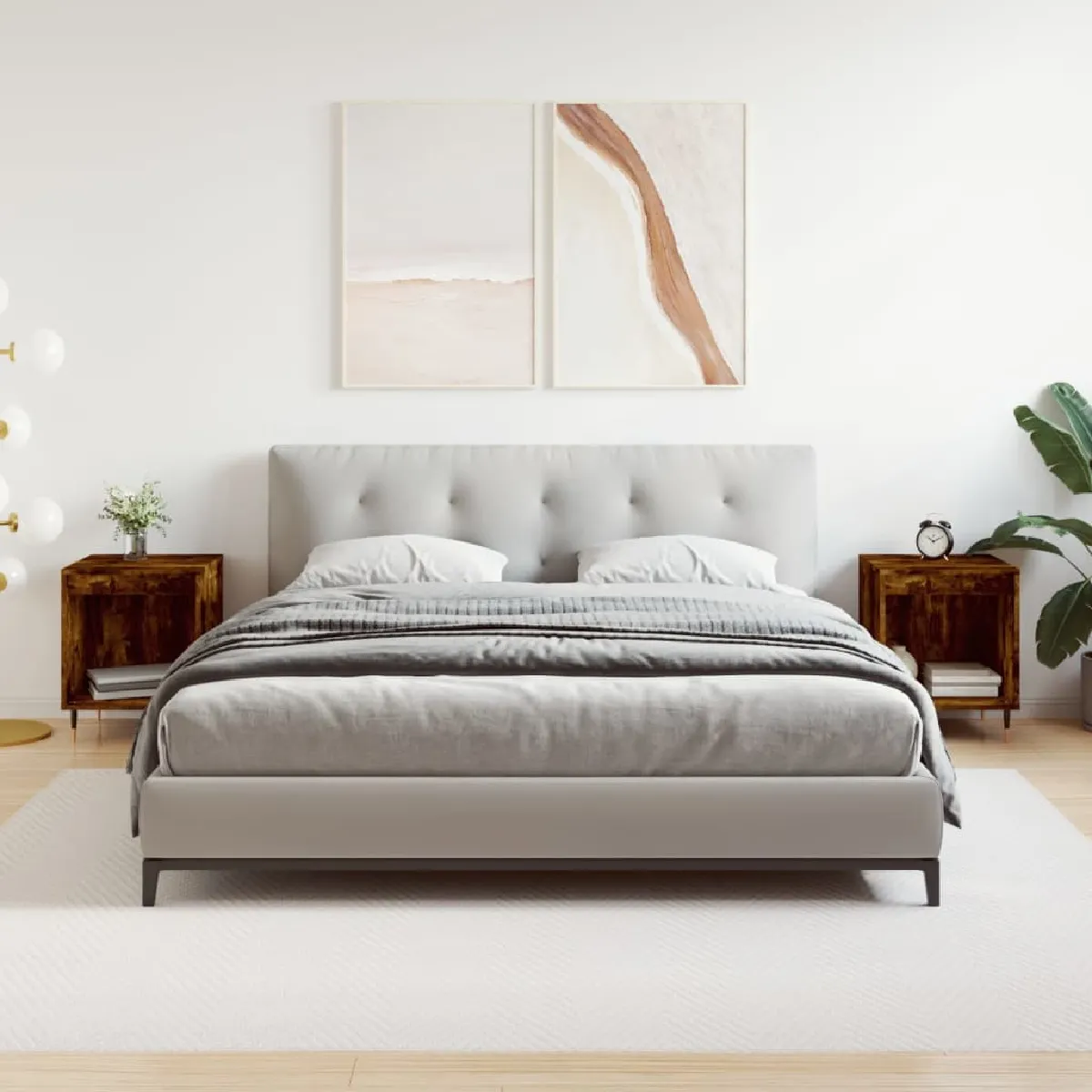 VidaXL Tables de chevet Chêne Fumé - vue 5