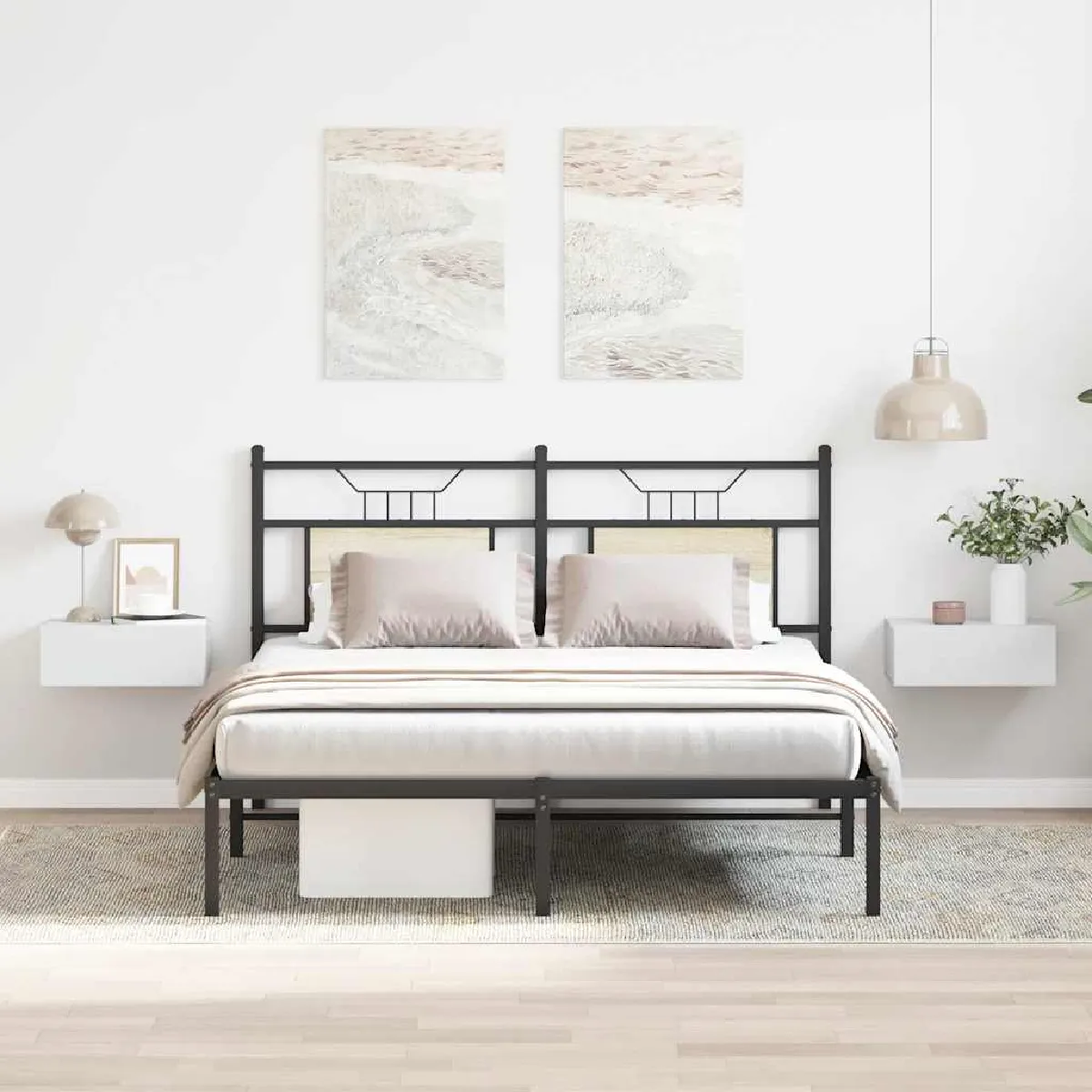 Vidaxl Blanc Tables De Chevet Flottante