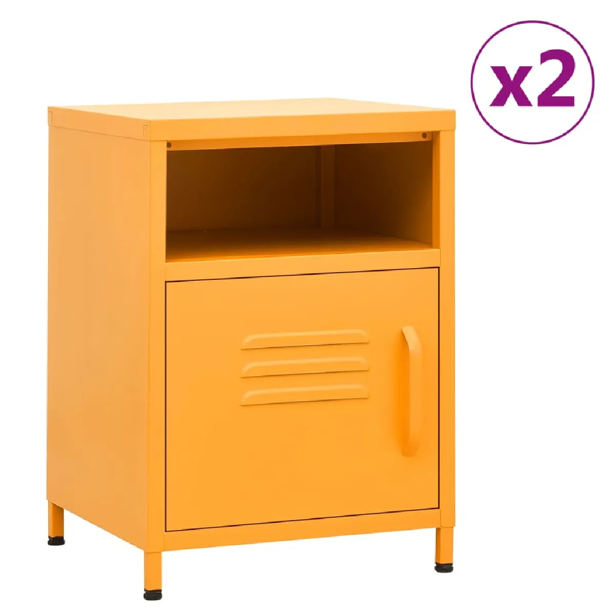 vidaXL Tables Chevet Acier - vue 2