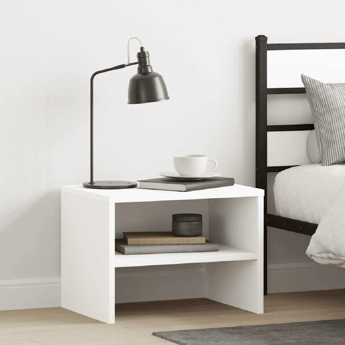 VIDAXL - Table de chevet - 40x30x30 cm - Blanc - Image 3