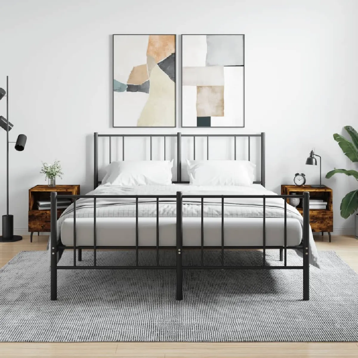 vidaXL Tables de Chevet 2pcs Chêne Fumé - vue 2