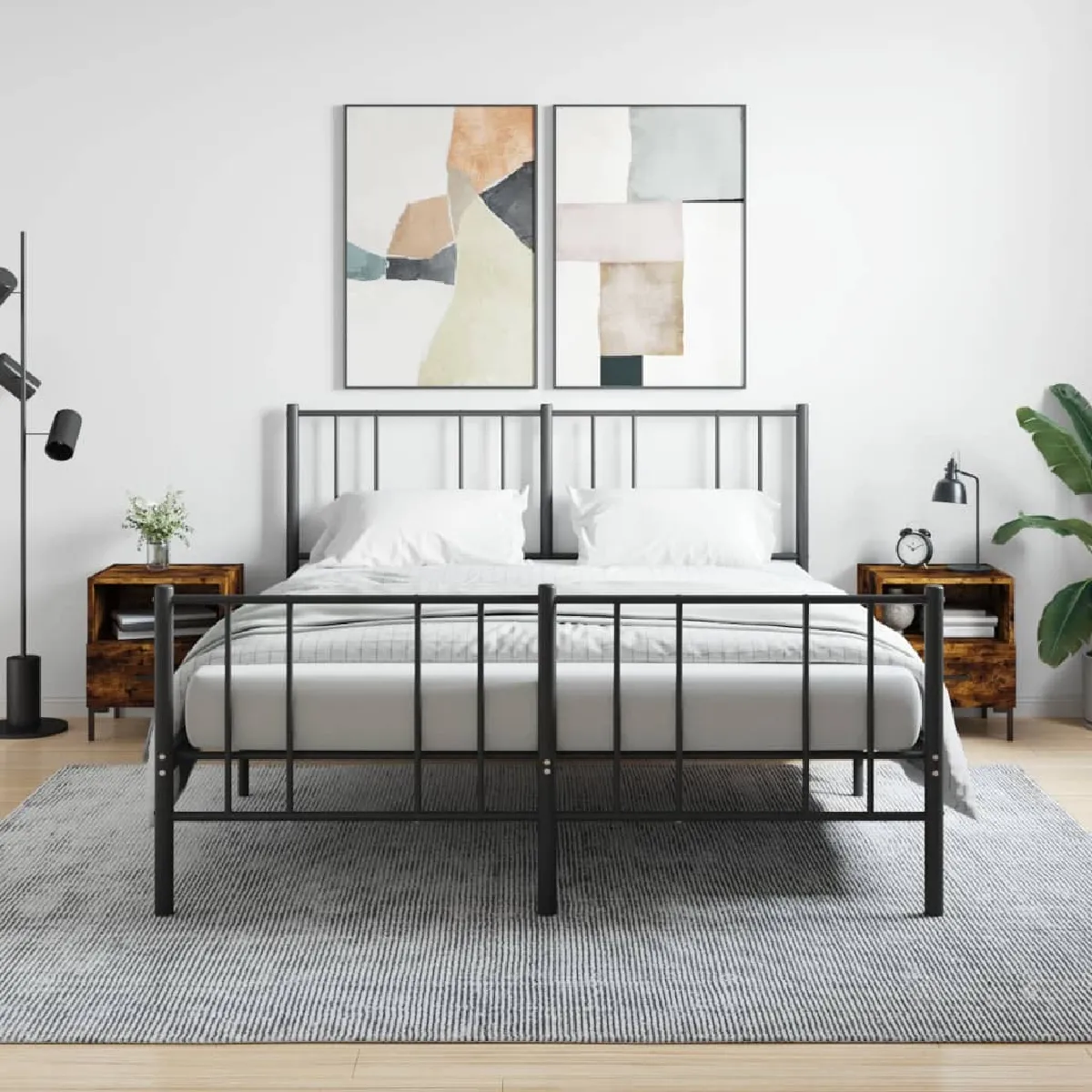 vidaXL Tables de chevet 2 pcs chêne fumé