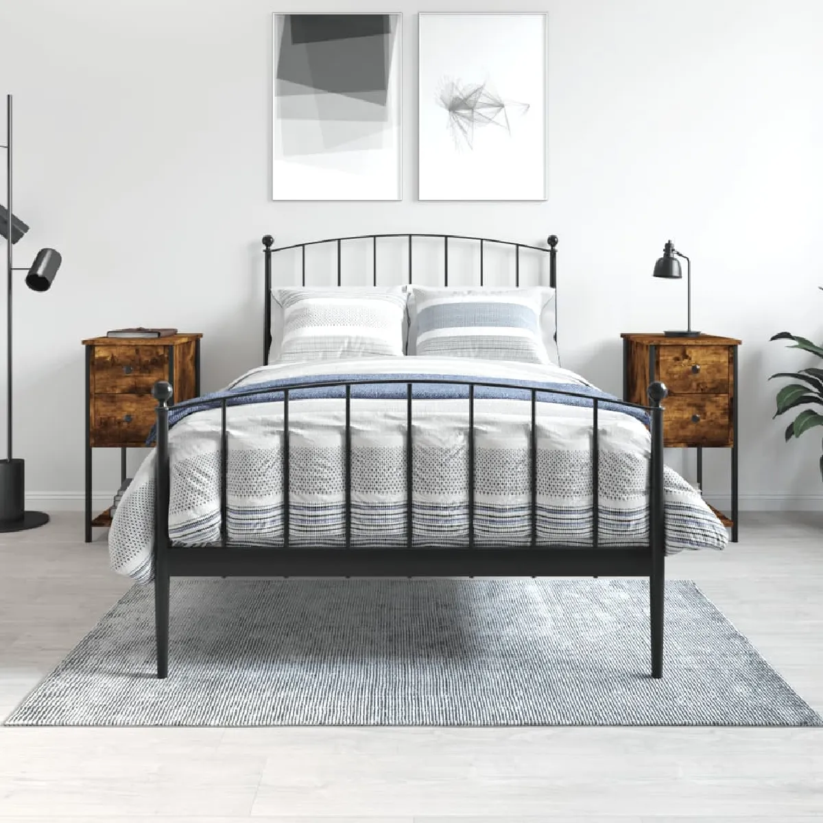 VidaXL Tables de chevet Chêne Fumé - vue 4