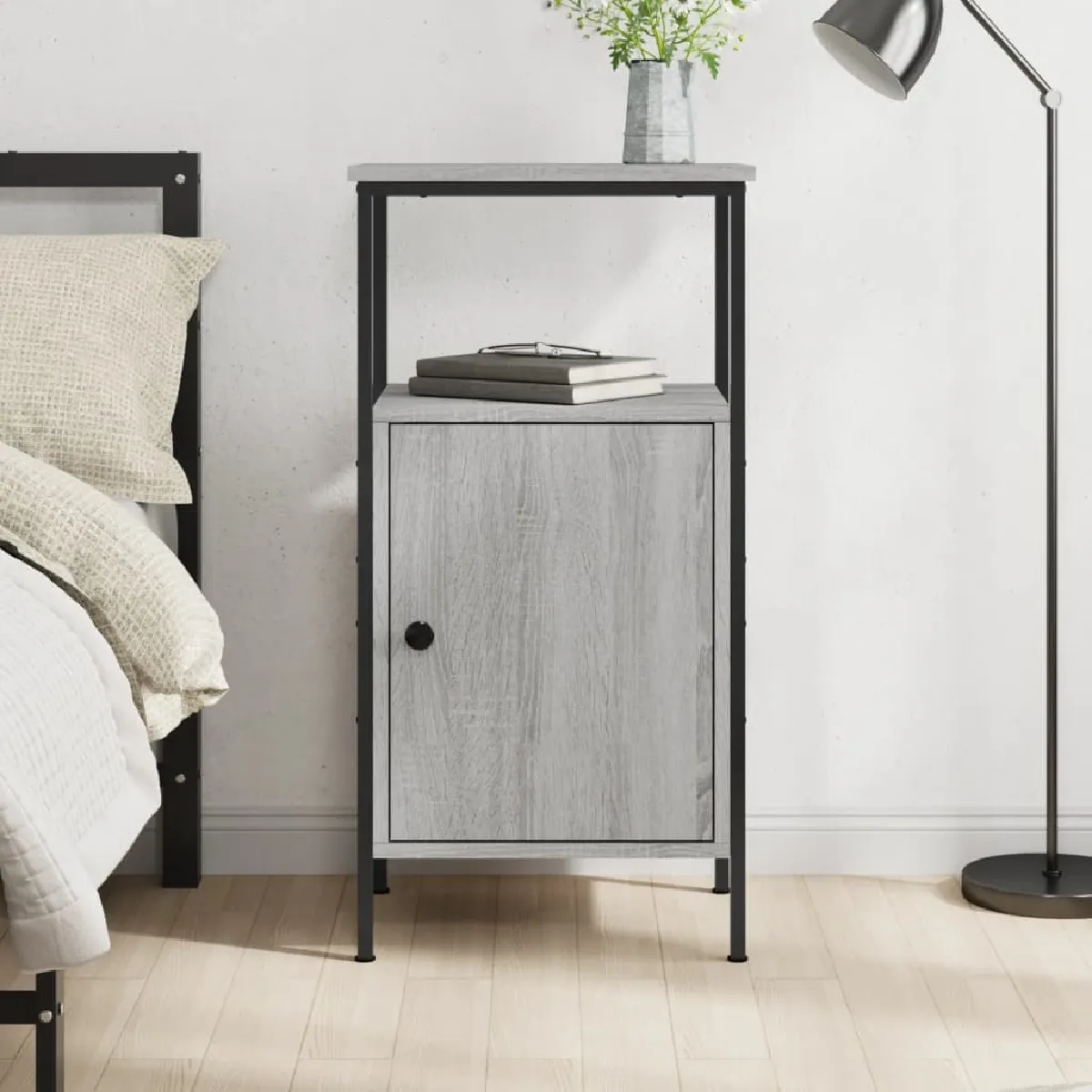 Vidaxl Gris Table De Chevet - Sonoma