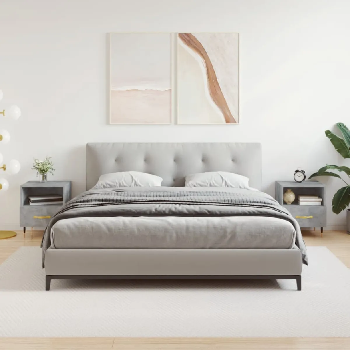 vidaXL Tables de chevet béton - vue 7