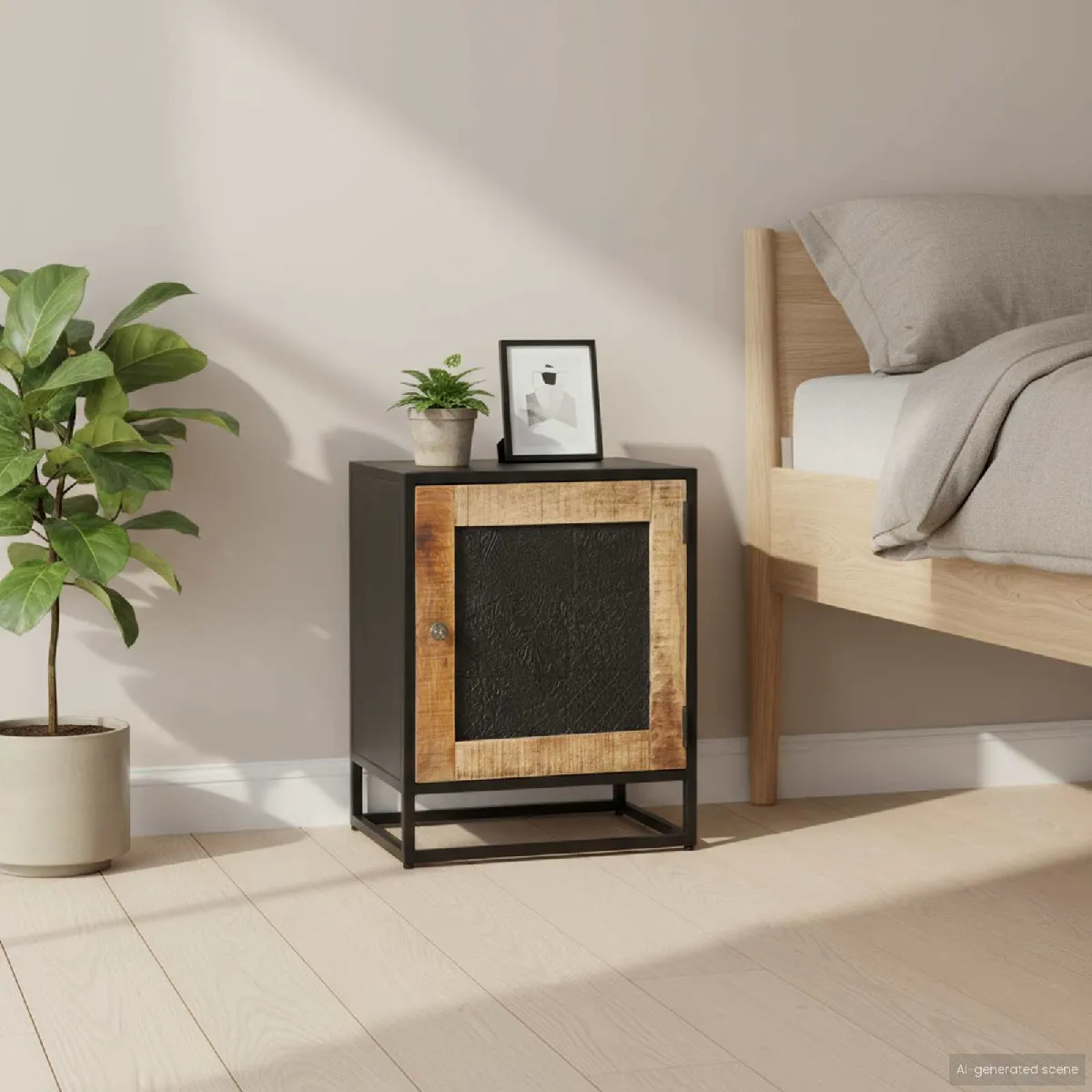 Vidaxl Table De Chevet Bois De Manguier Brut