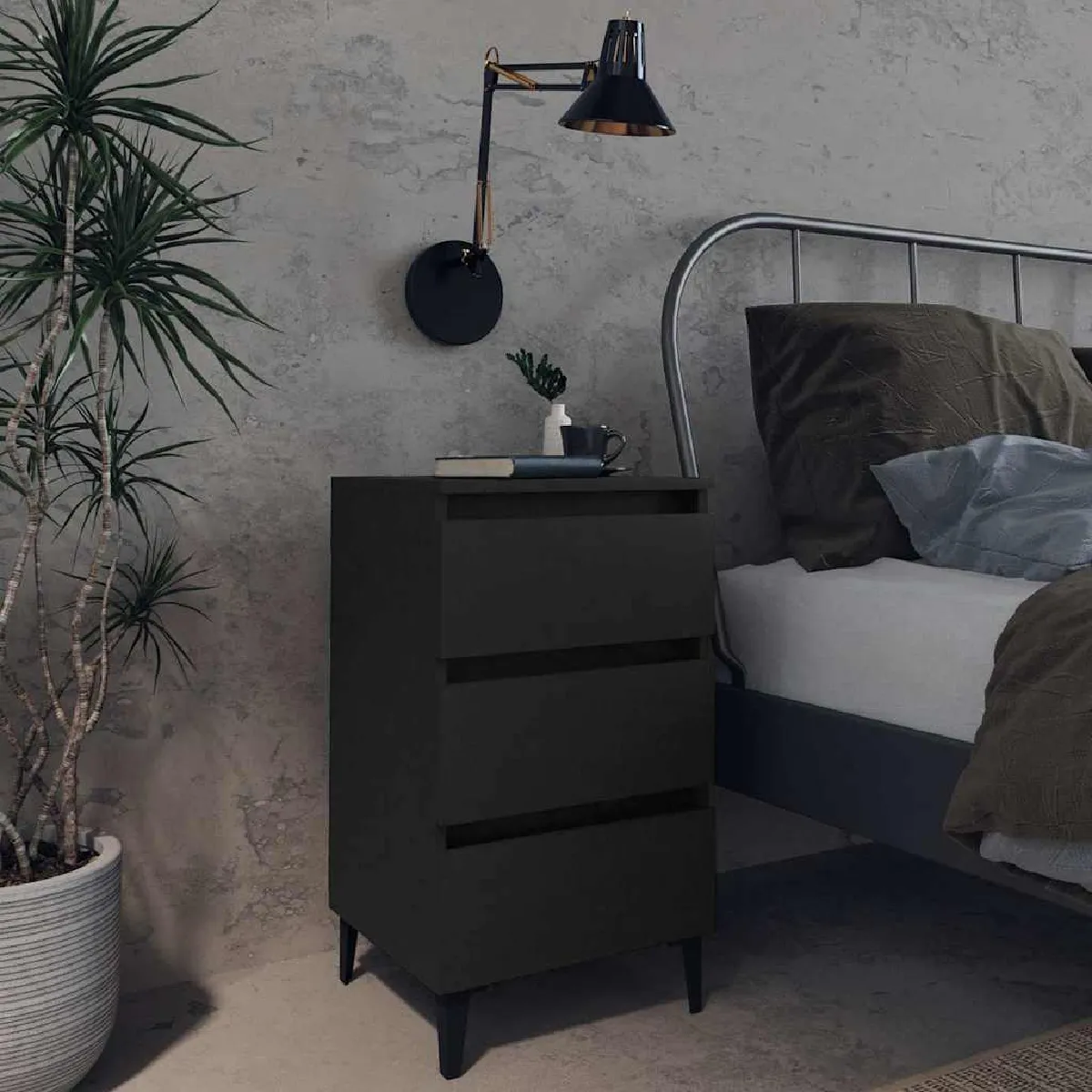 Vidaxl Noir Table De Chevet