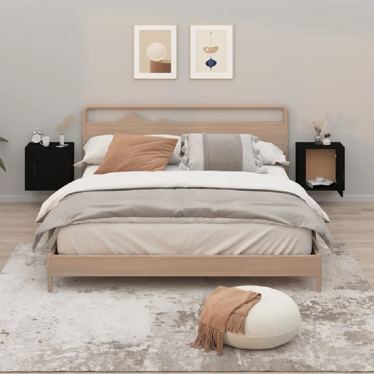 vidaXL Tables de Chevet Murales - vue 6