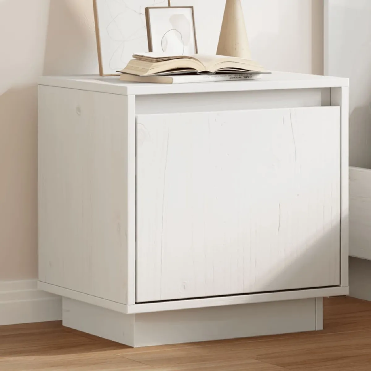 VIDAXL - Table de chevet - Bois de pin - Blanc - 40x30x40 cm - Image 2