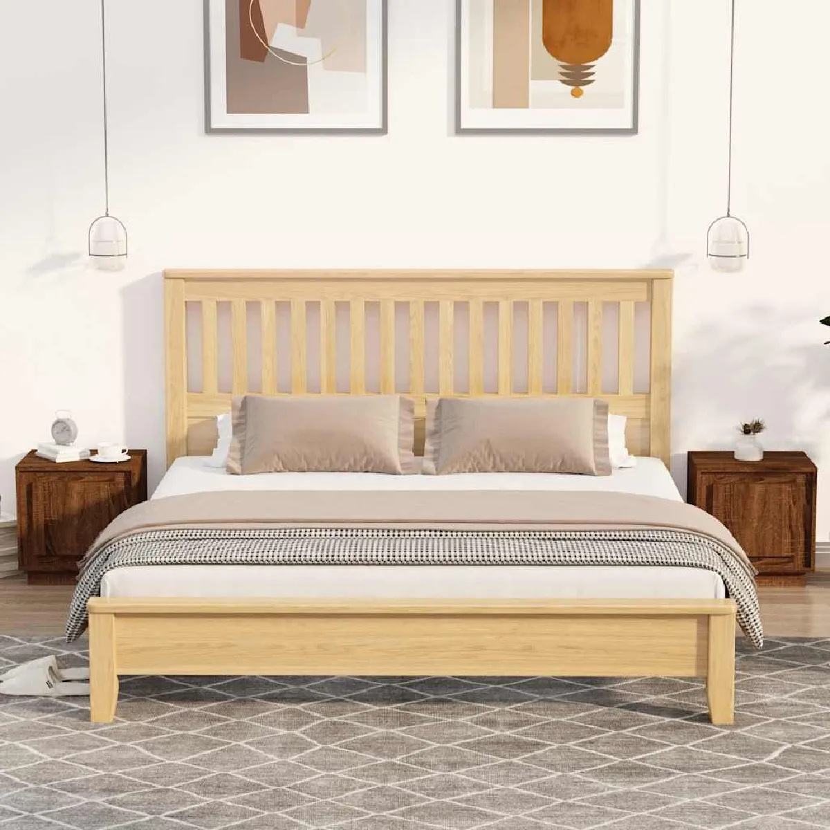 vidaXL Tables de chevet 2pcs Chêne