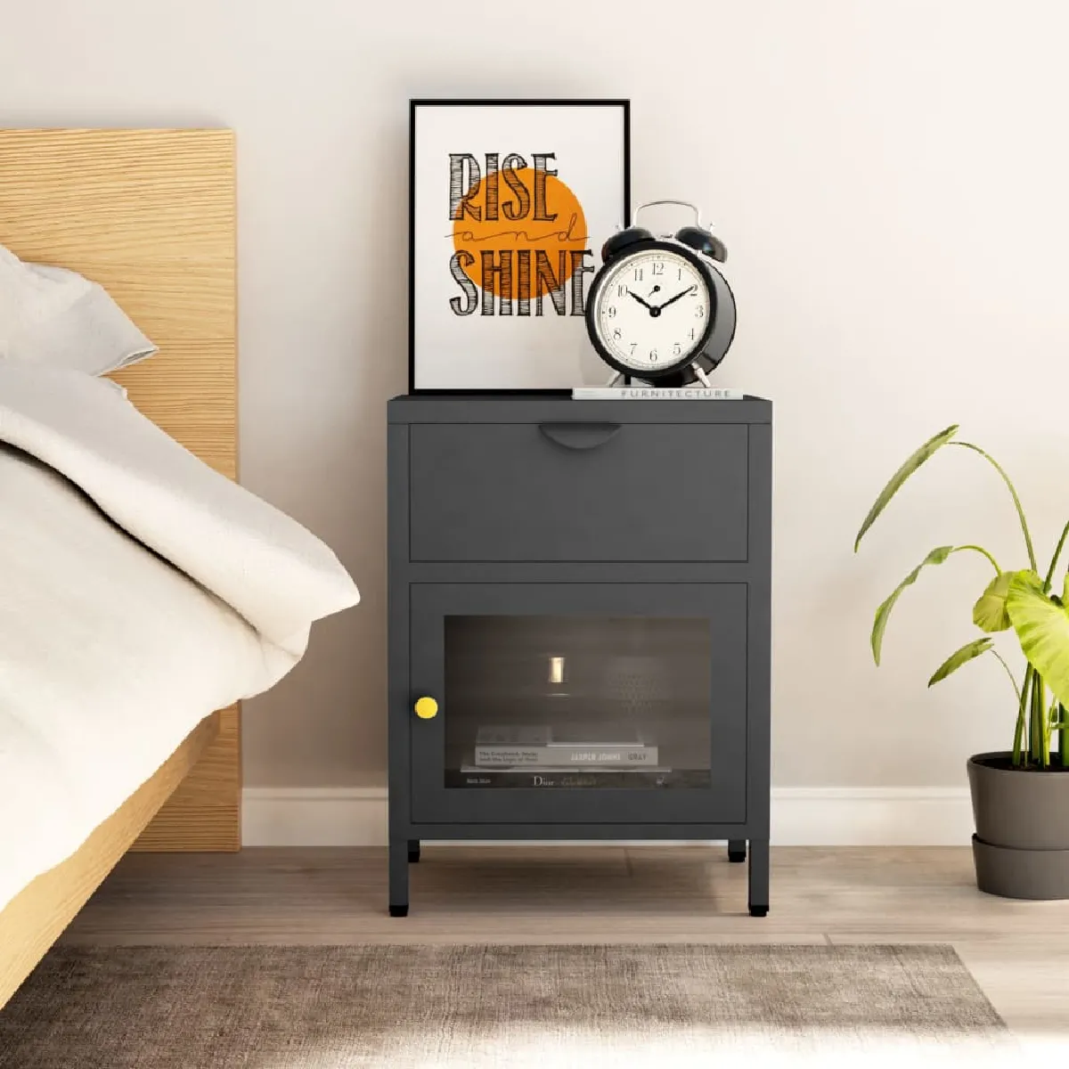 Vidaxl Table De Chevet - Anthracite