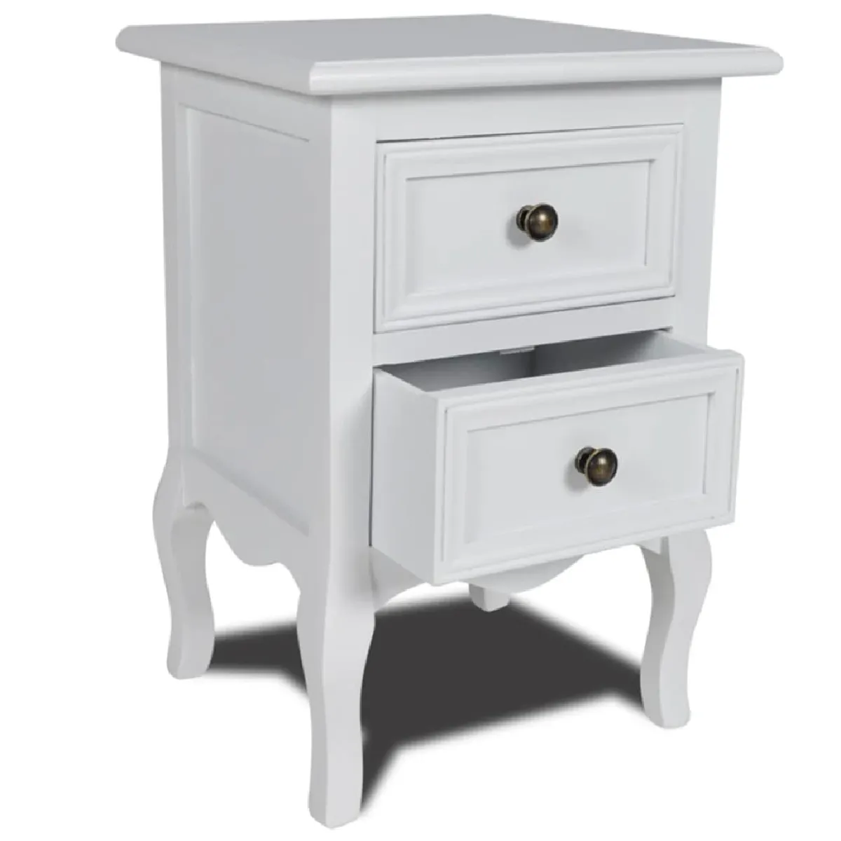vidaXL Table de chevet - Blanc