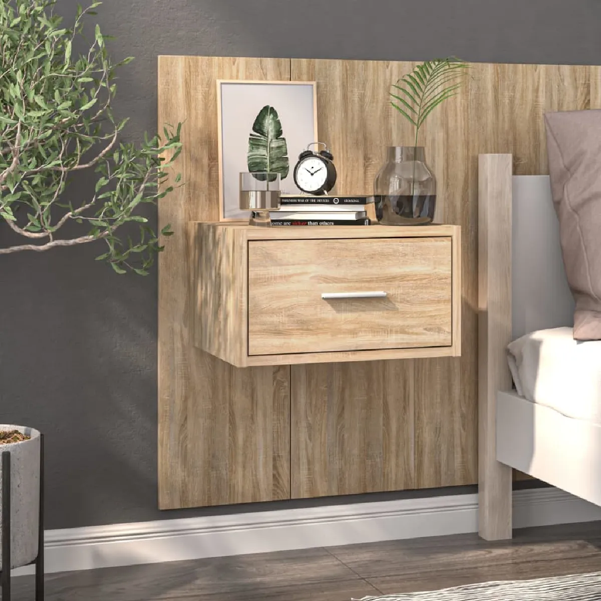 Vidaxl Table De Chevet Murale Chêne Sonoma