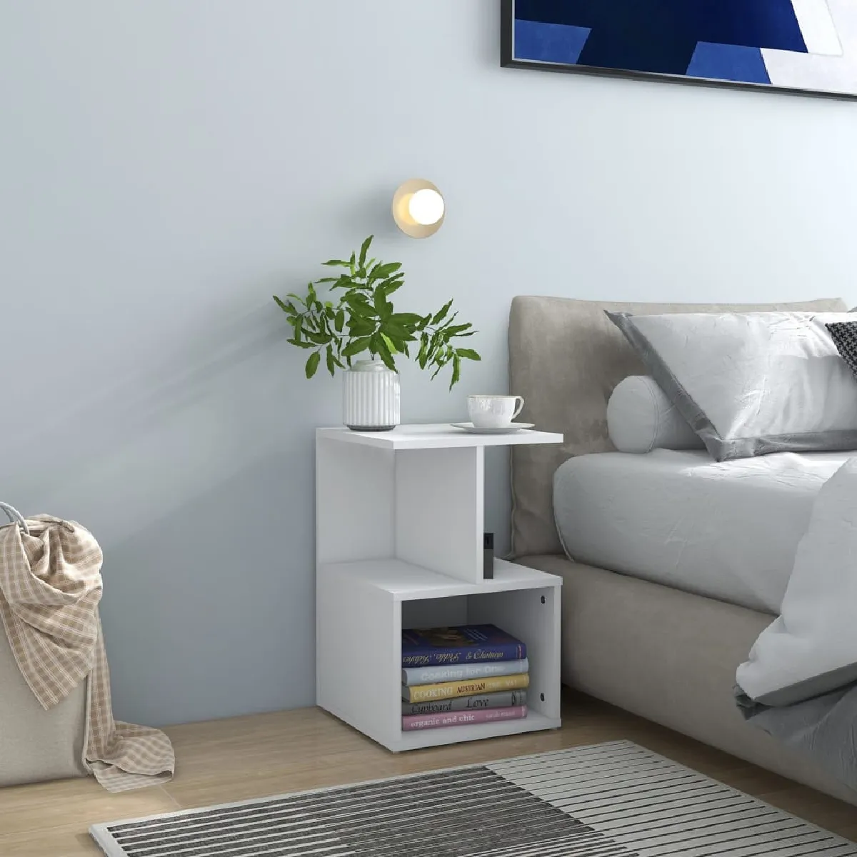 VIDAXL - Table de chevet - 35x35x55 cm - Blanc - Lot de 2 - Image 3
