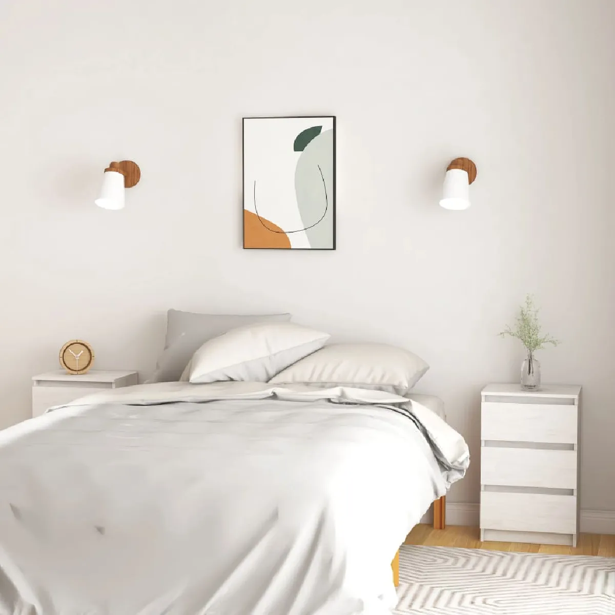 vidaXL Tables de chevet 2 pcs Bois de pin - vue 2