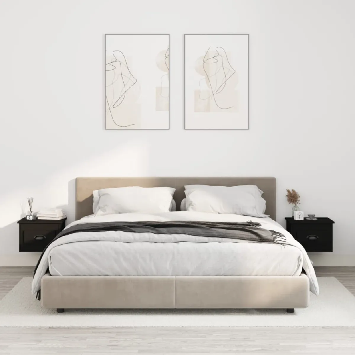 vidaXL Tables de Chevet Murales - vue 4