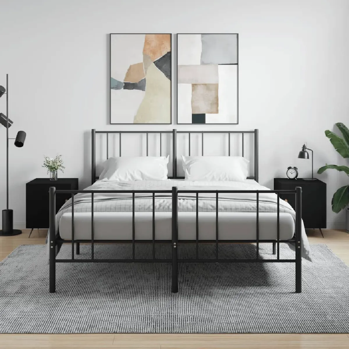 vidaXL Tables de chevet 2 pcs noir