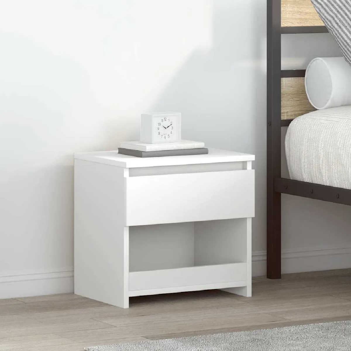 VIDAXL - Table de chevet - 40x30x39 cm - Blanc - Lot de 2 - Image 2