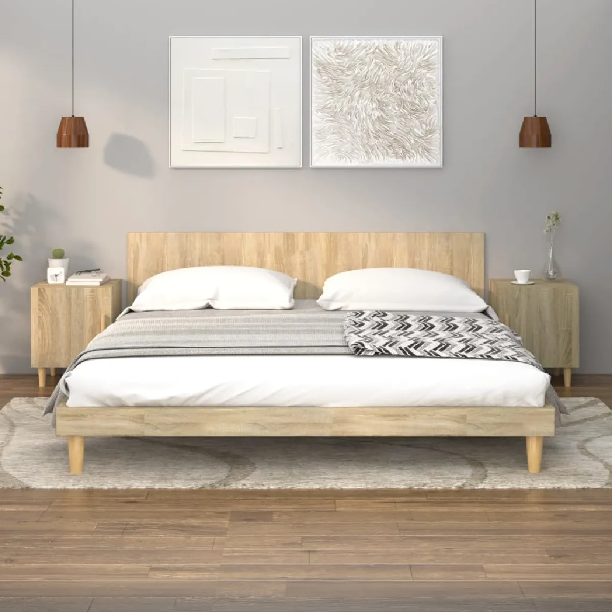 vidaXL Tables de chevet 2 pcs Chêne Sonoma