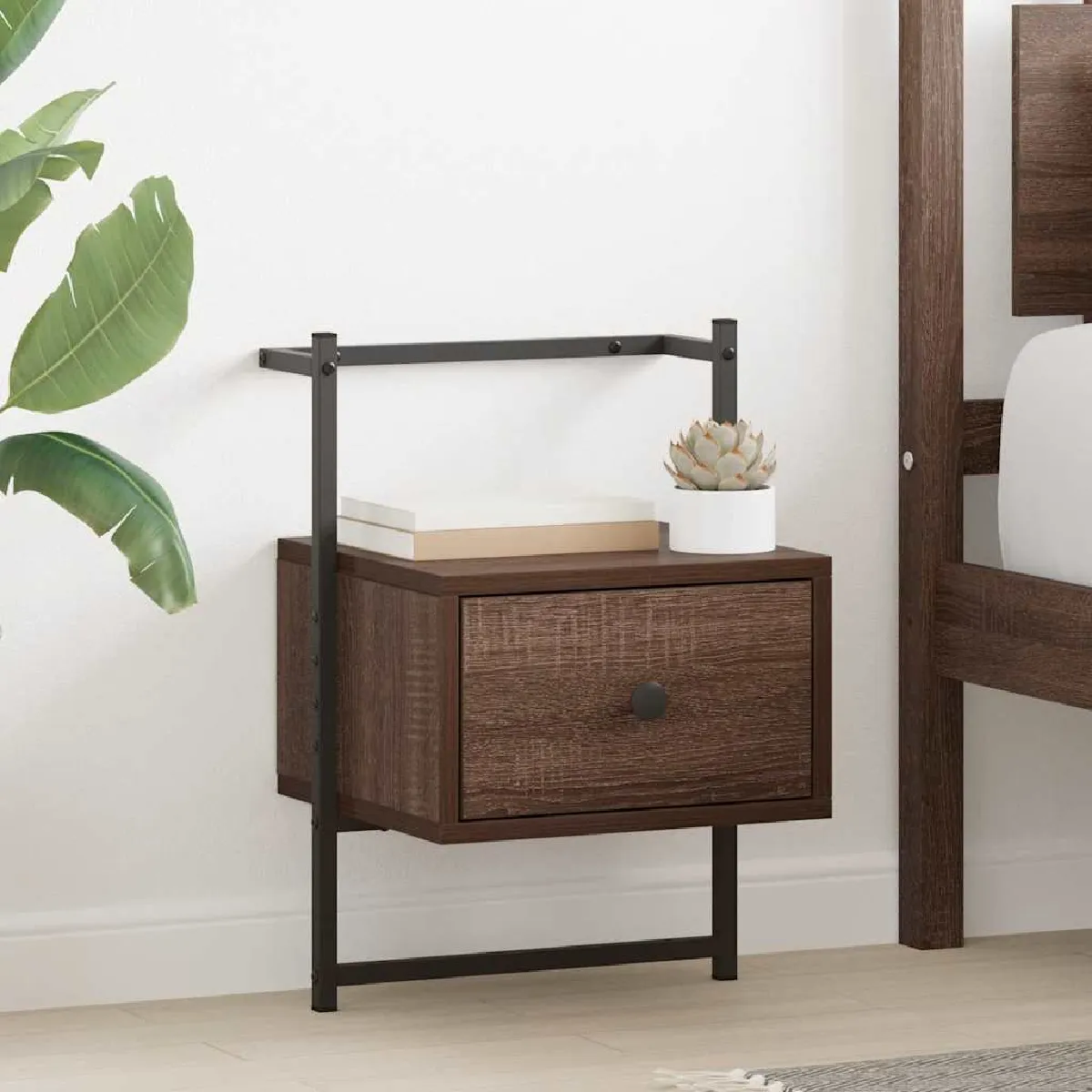 VIDAXL Table de Chevet murale Chêne - vue 4