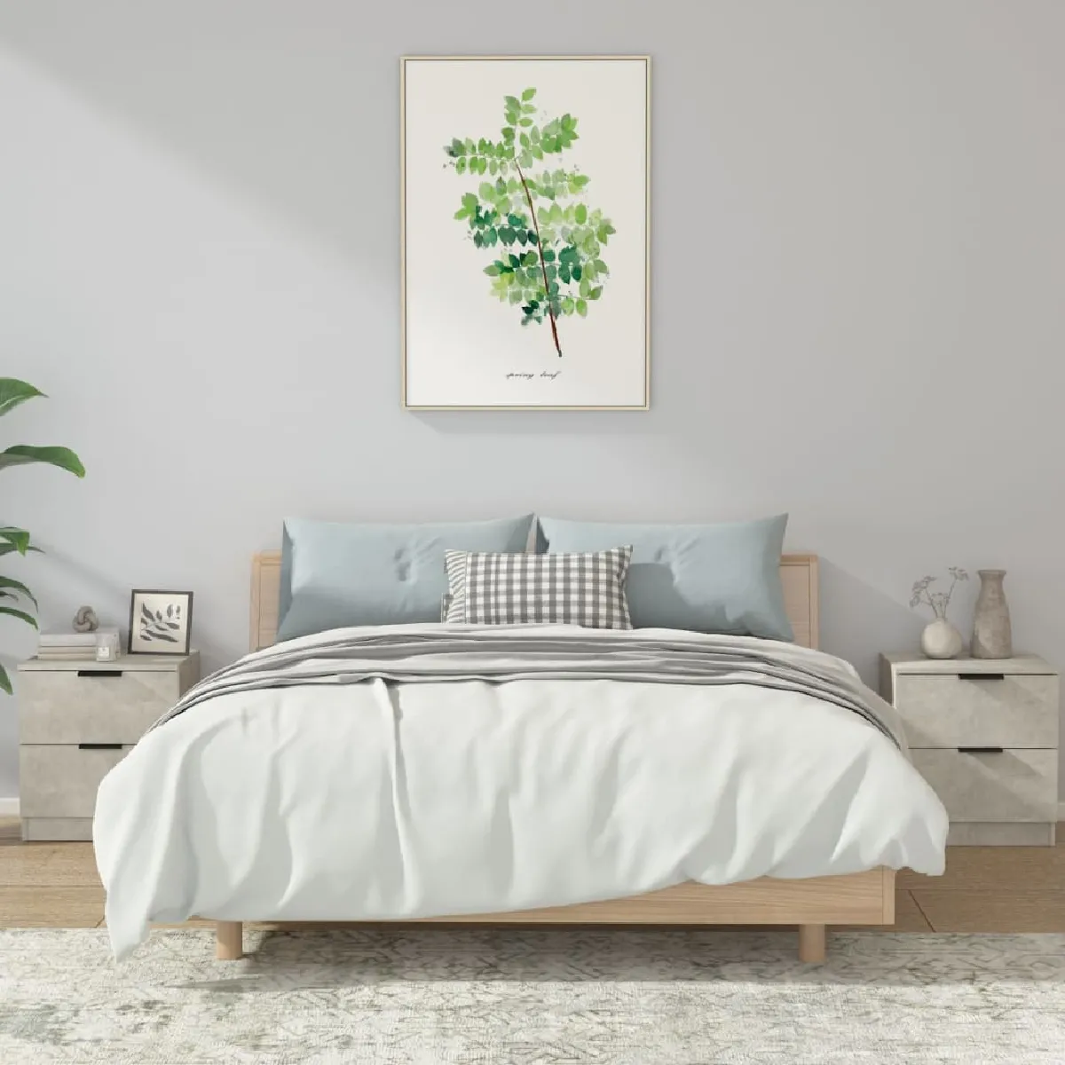 vidaXL Tables de chevet béton - vue 6