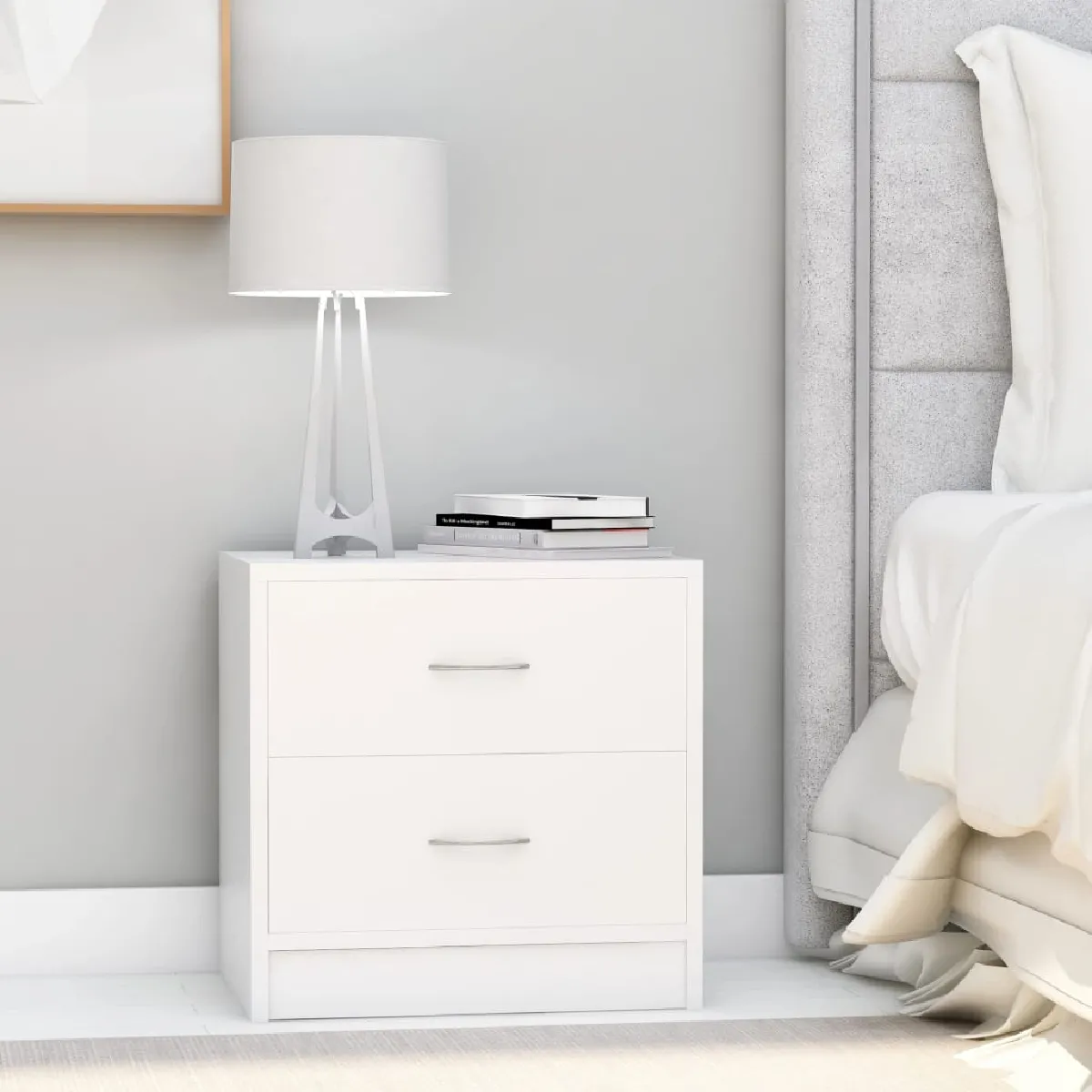 VIDAXL - Table de chevet - Lot de 2 - 40x30x40 cm - Blanc - Image 2