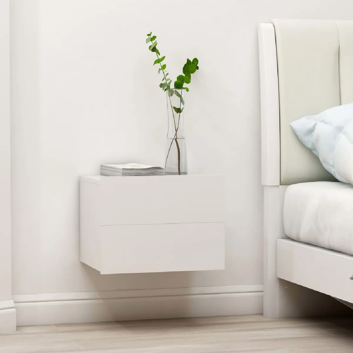 VIDAXL Tables de Chevet 2 pcs Blanc