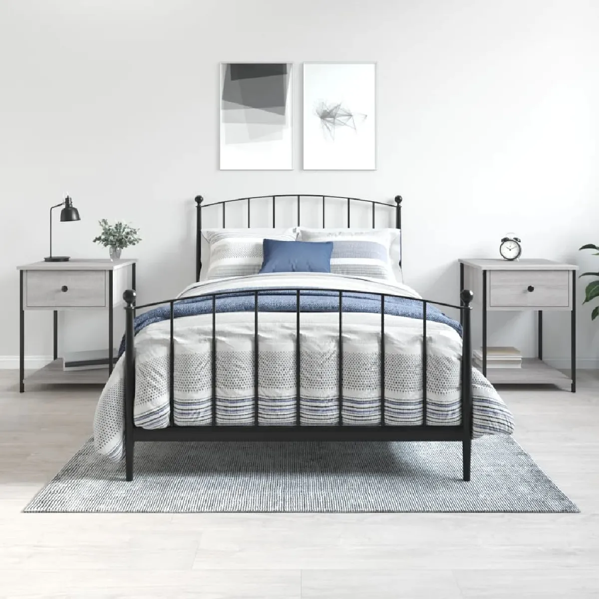 Vidaxl Gris Tables De Chevet Sonoma