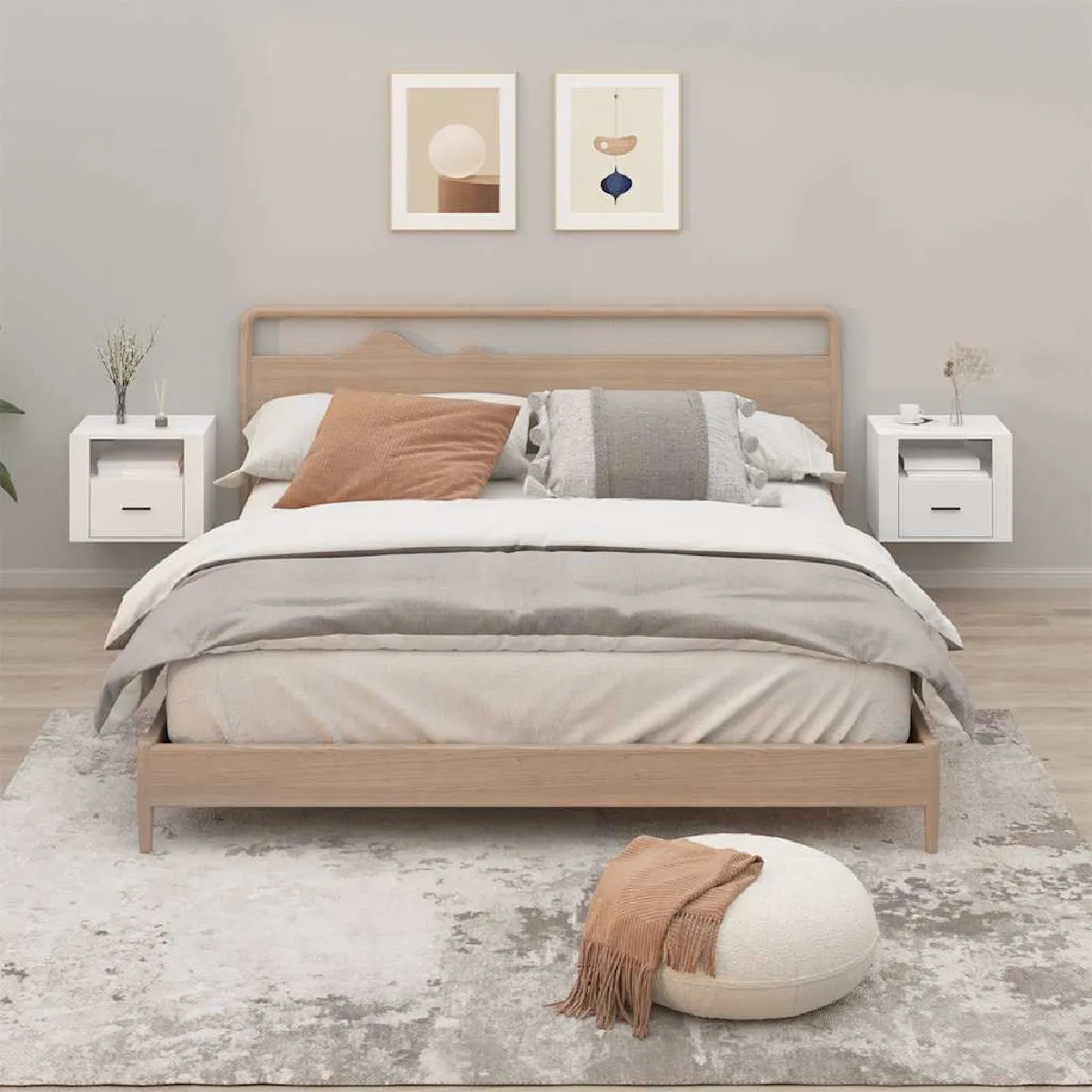 VIDAXL Tables de Chevet Murales 2pcs