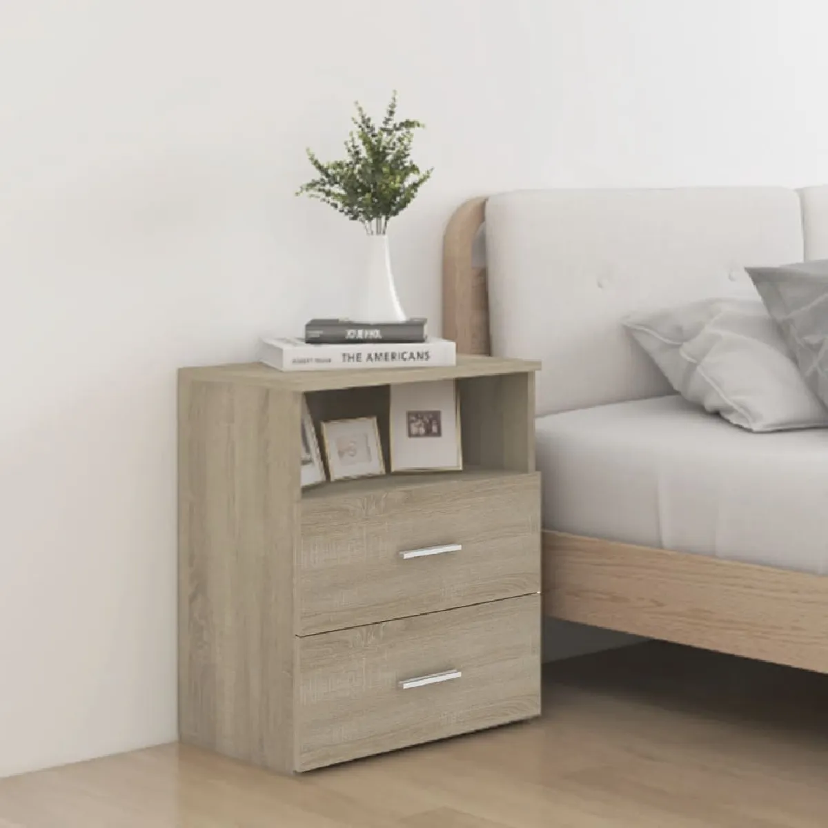 vidaXL Lot de 2 tables chêne sonoma