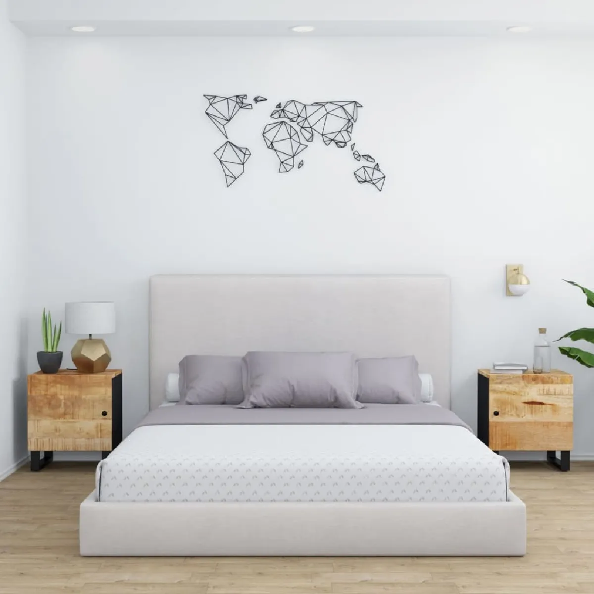 vidaXL Tables de chevet 2 pièces Bois de Manguier - vue 2