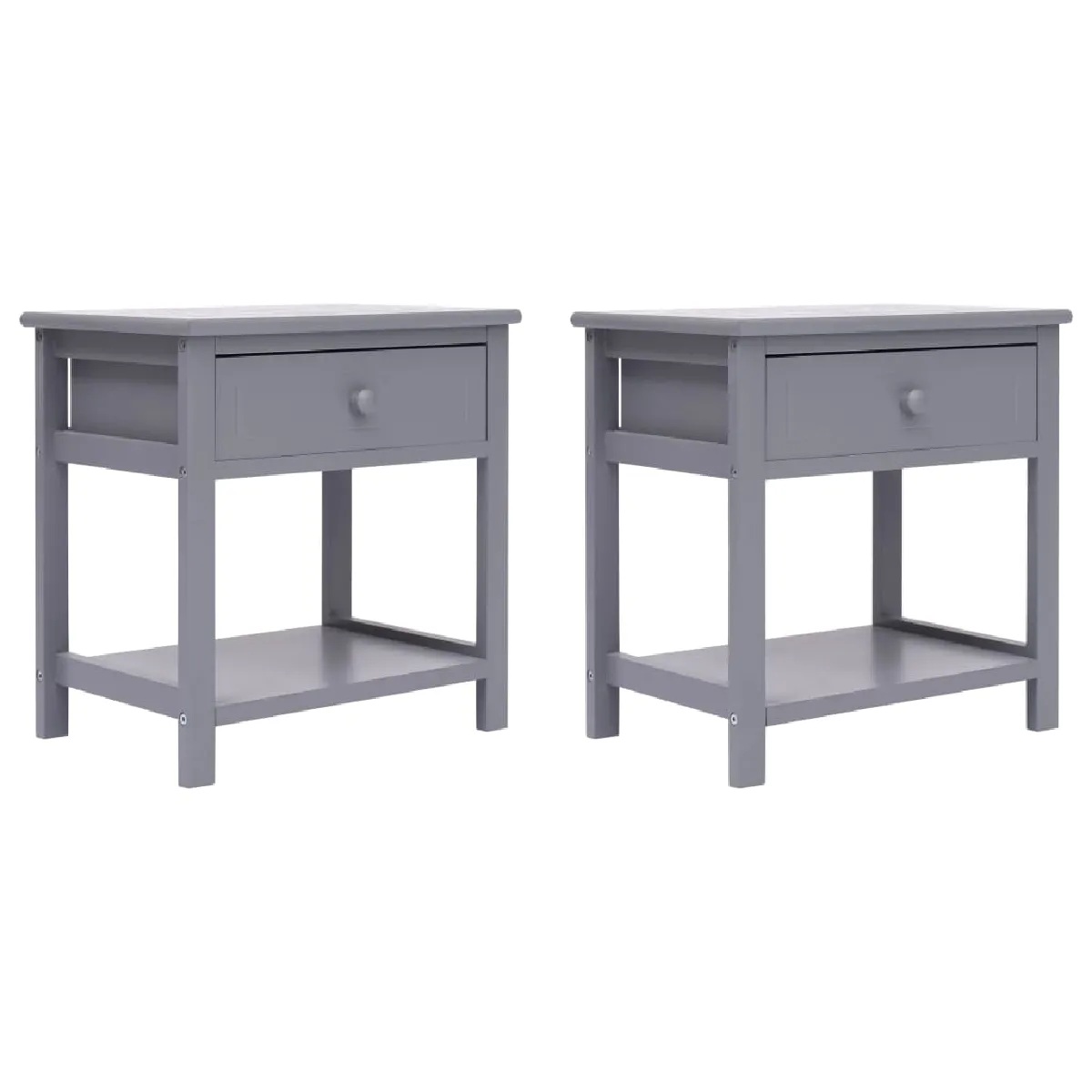 vidaXL Tables de chevet - Gris 40x29x42 cm