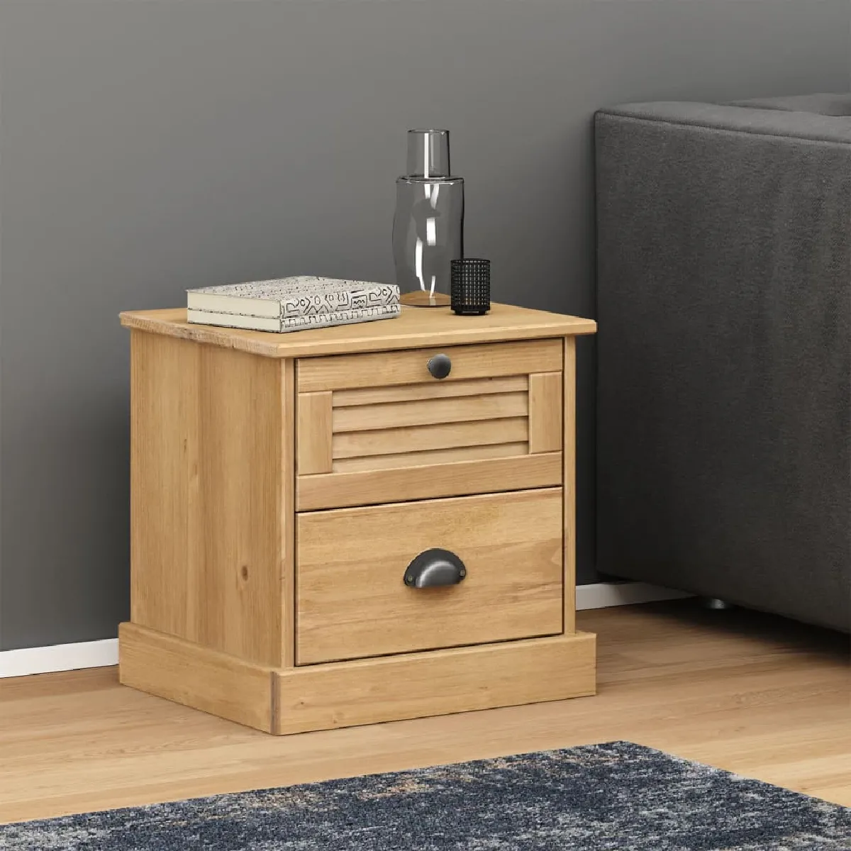 Vidaxl Table De Chevet Vigo - Bois De Pin Massif