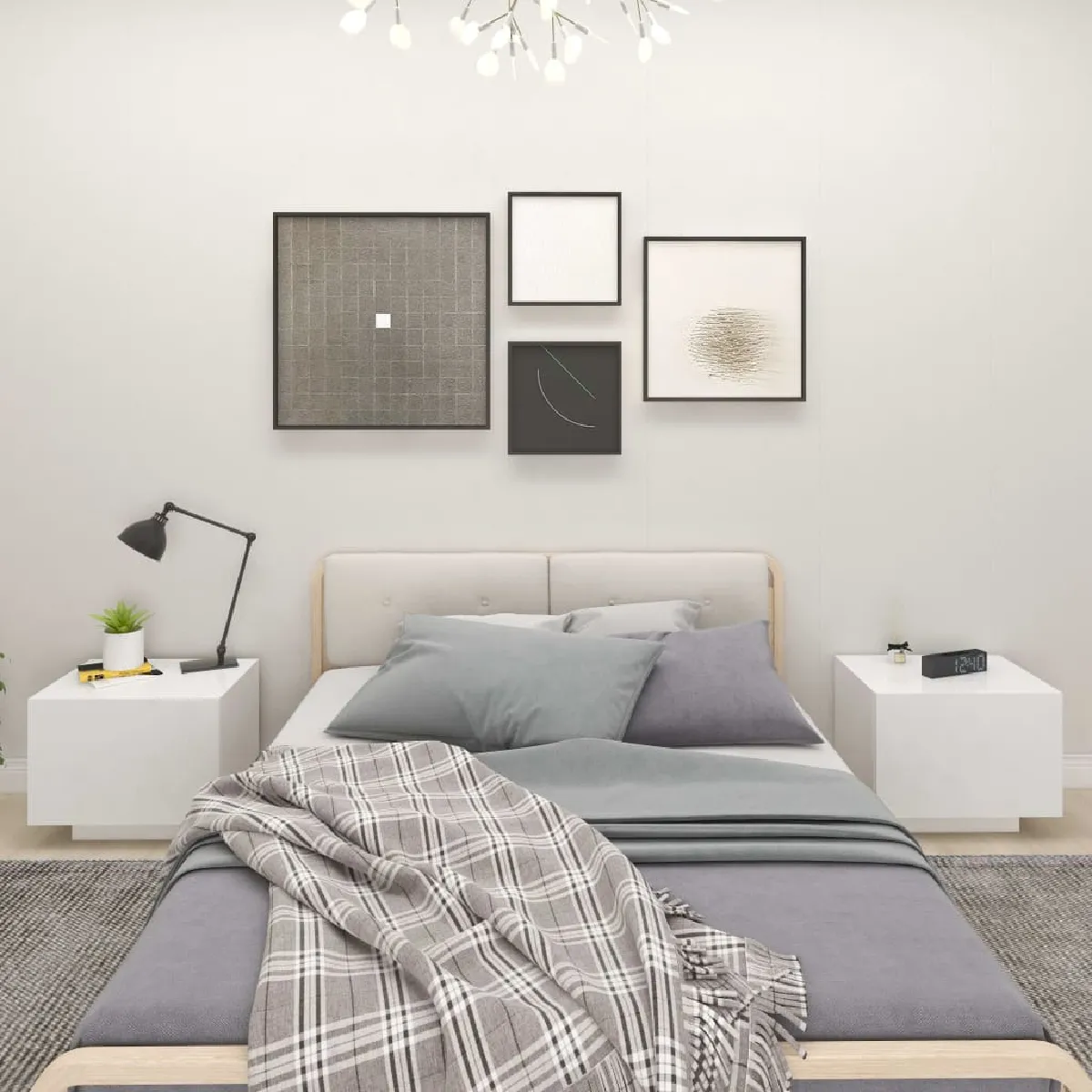 vidaXL - Table de Chevet - Blanc - 100x35x40 cm - Image 3