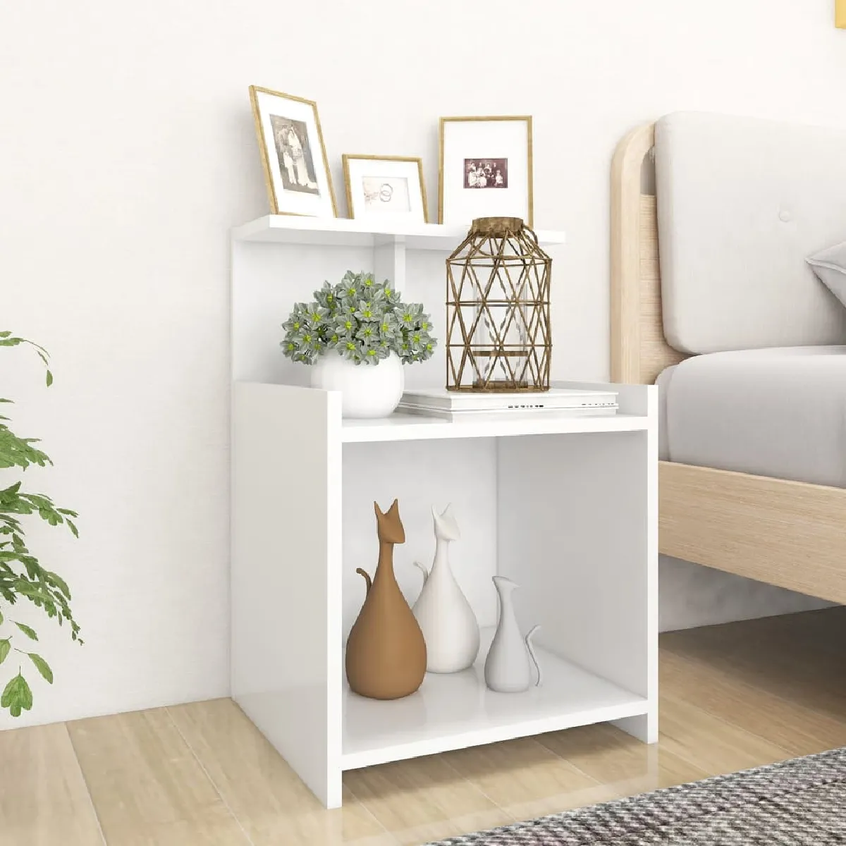 vidaXL Tables de chevet - Blanc