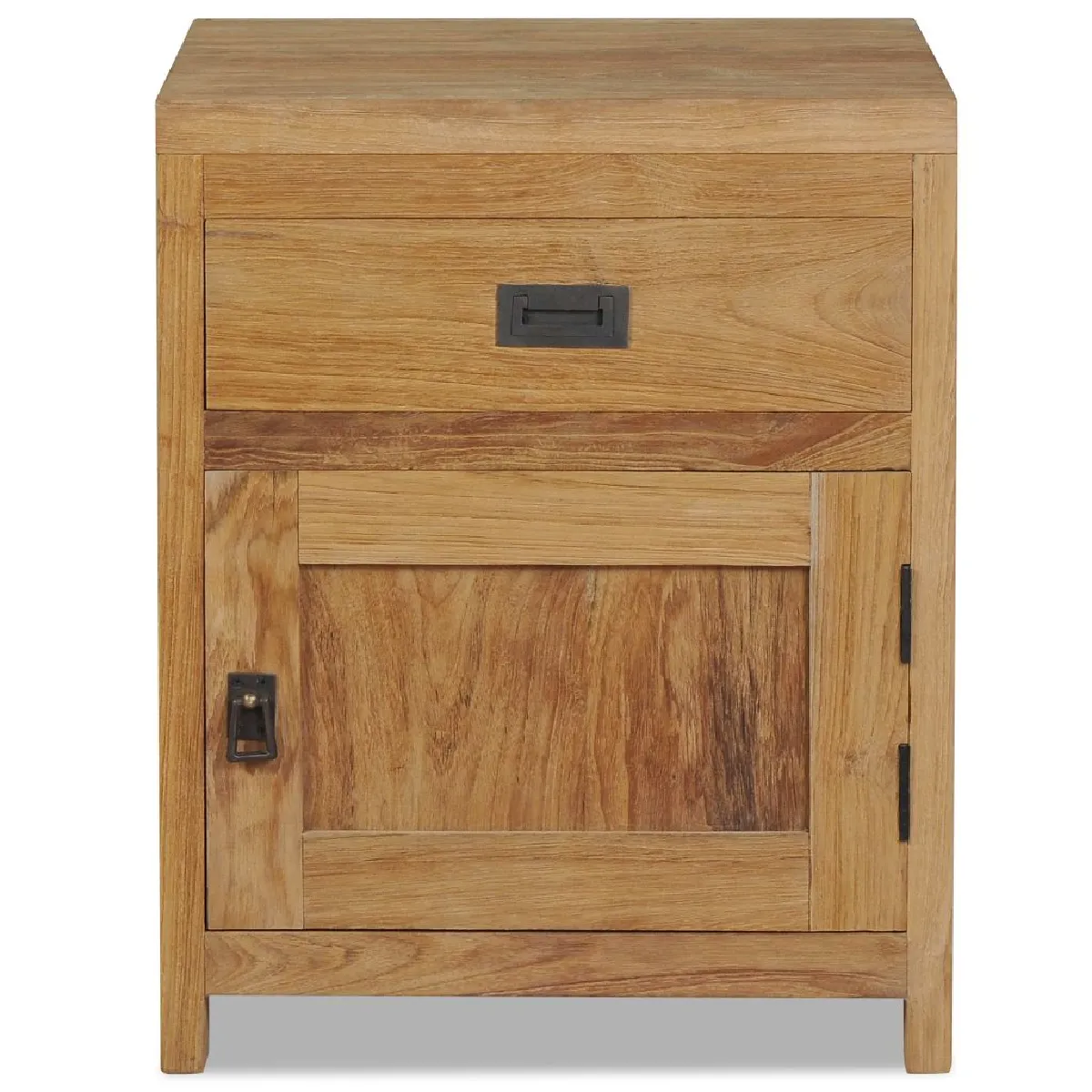Helloshop26 Table de nuit en teck massif - Beige