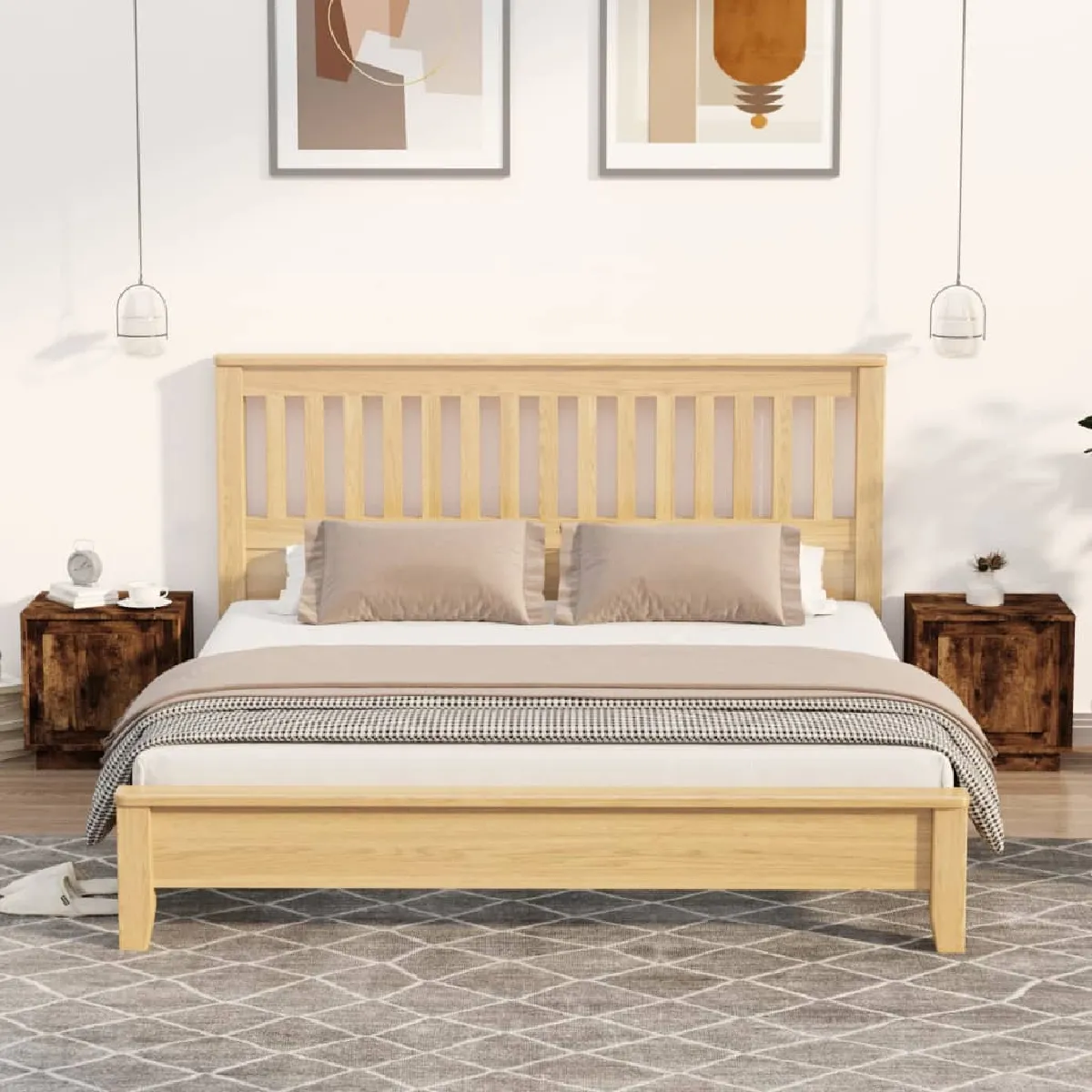 VidaXL Tables de chevet Chêne Fumé - vue 6