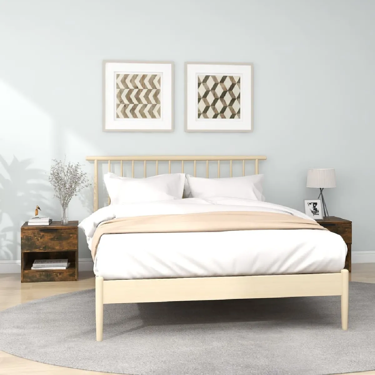 vidaXL Tables de Chevet 2 pcs Chêne Fumé - vue 5