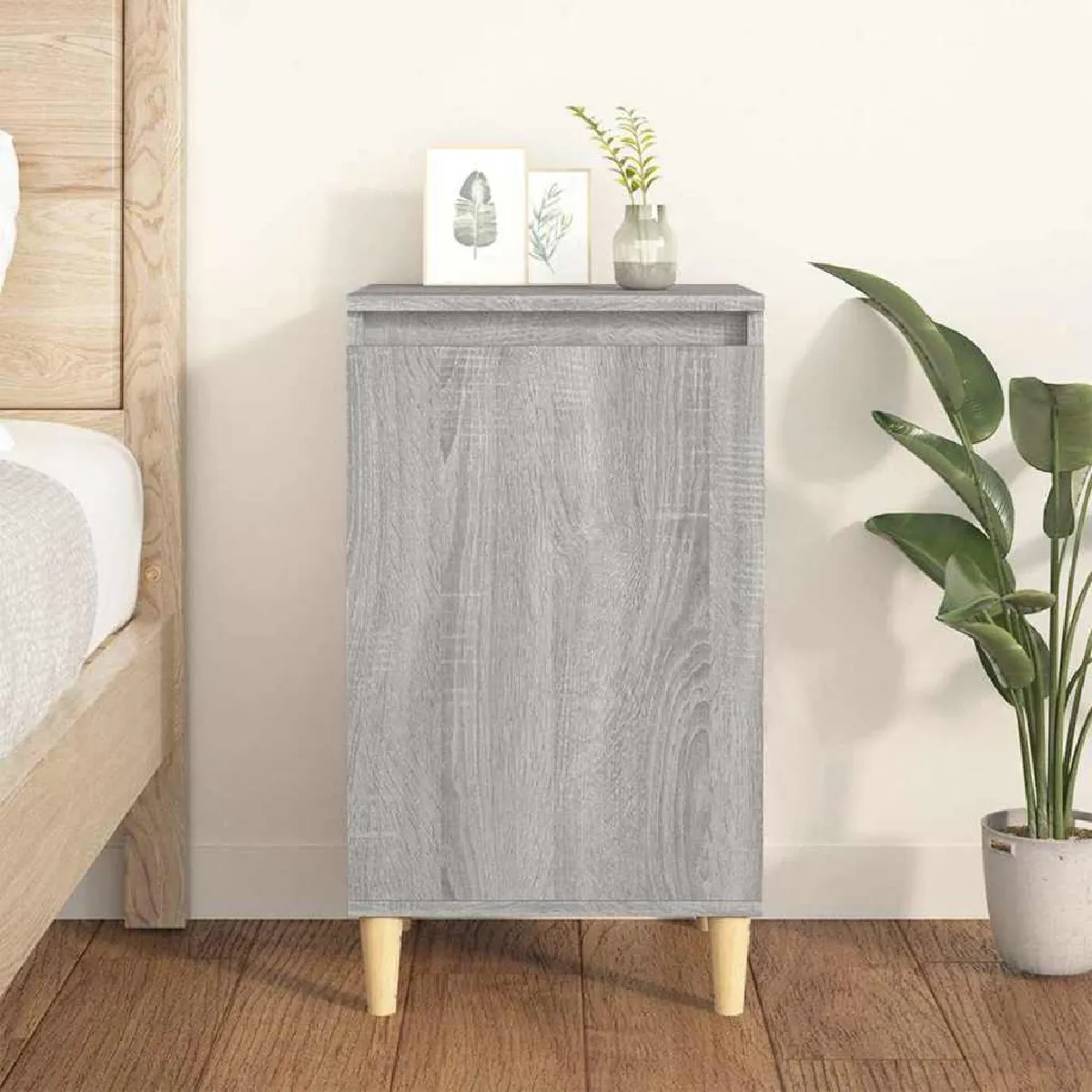 VIDAXL - Table de chevet - 40x35x70 cm - Gris - Image 3