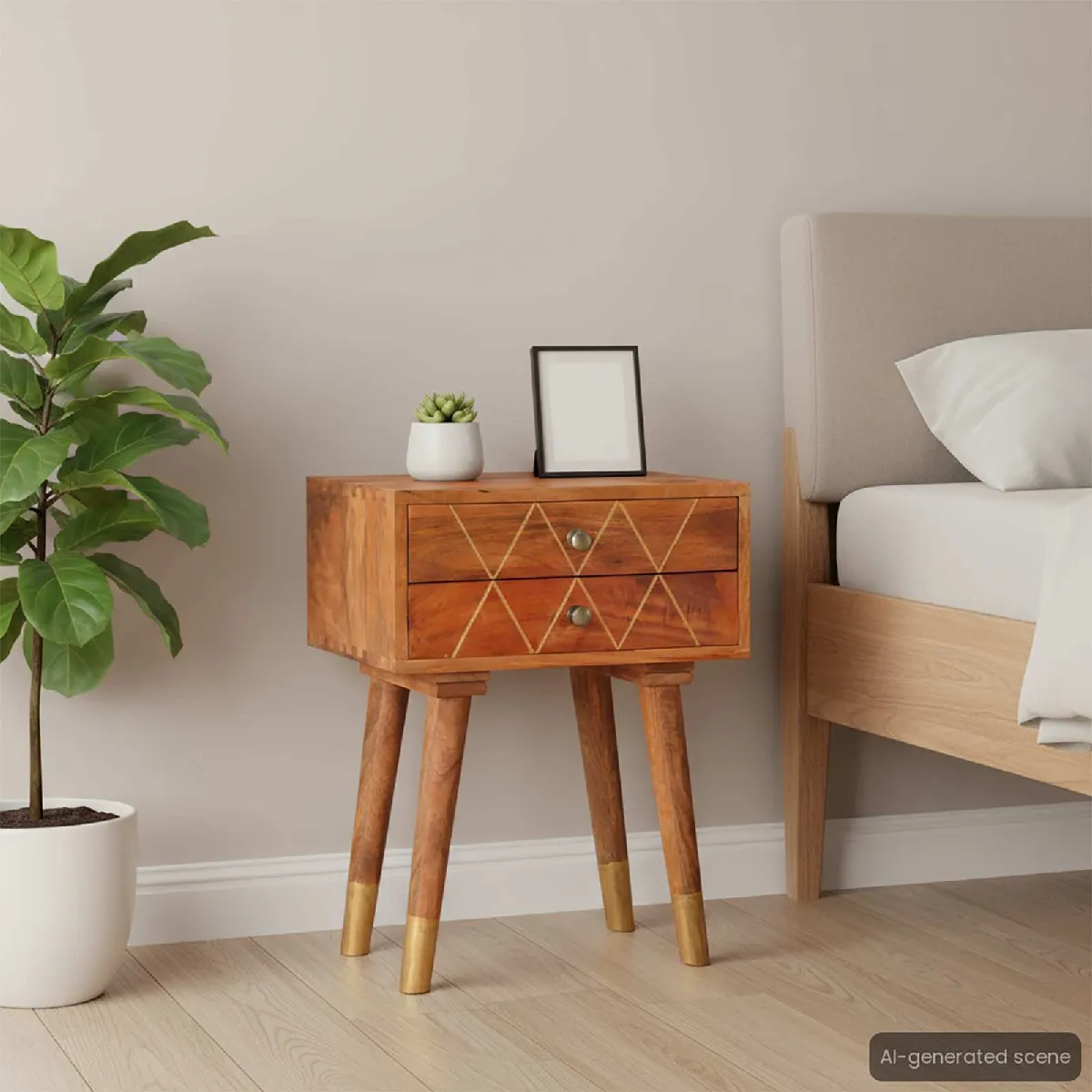 Vidaxl Table De Chevet - Bois De Manguier