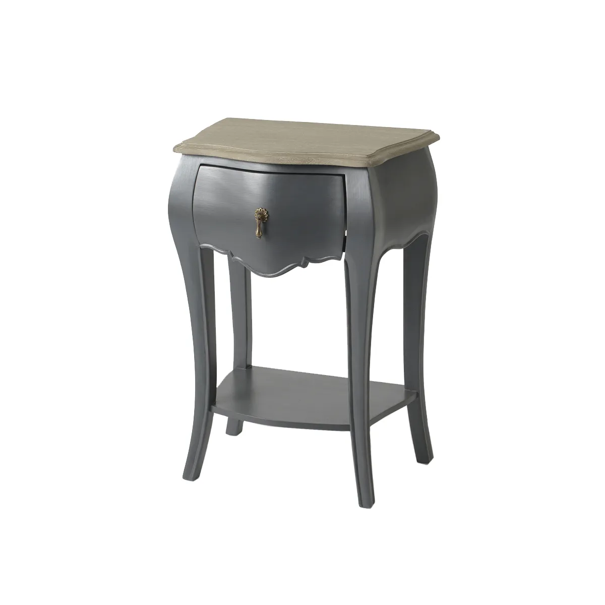 Table de chevet grise 1 tiroir Murano - Amadeus - Gris - Bois