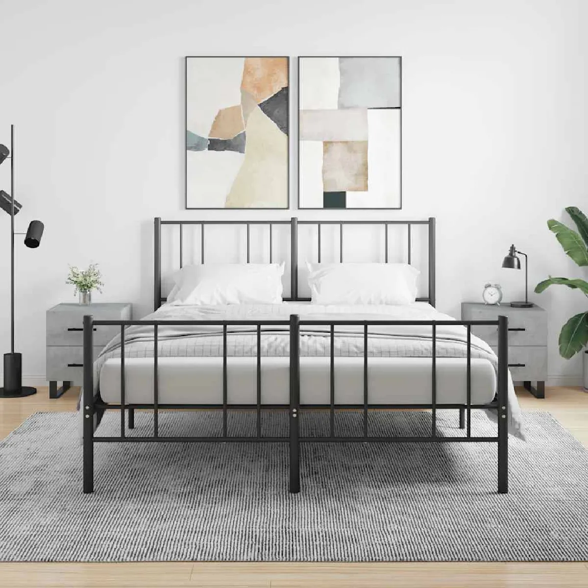 vidaXL Tables de chevet béton - vue 4