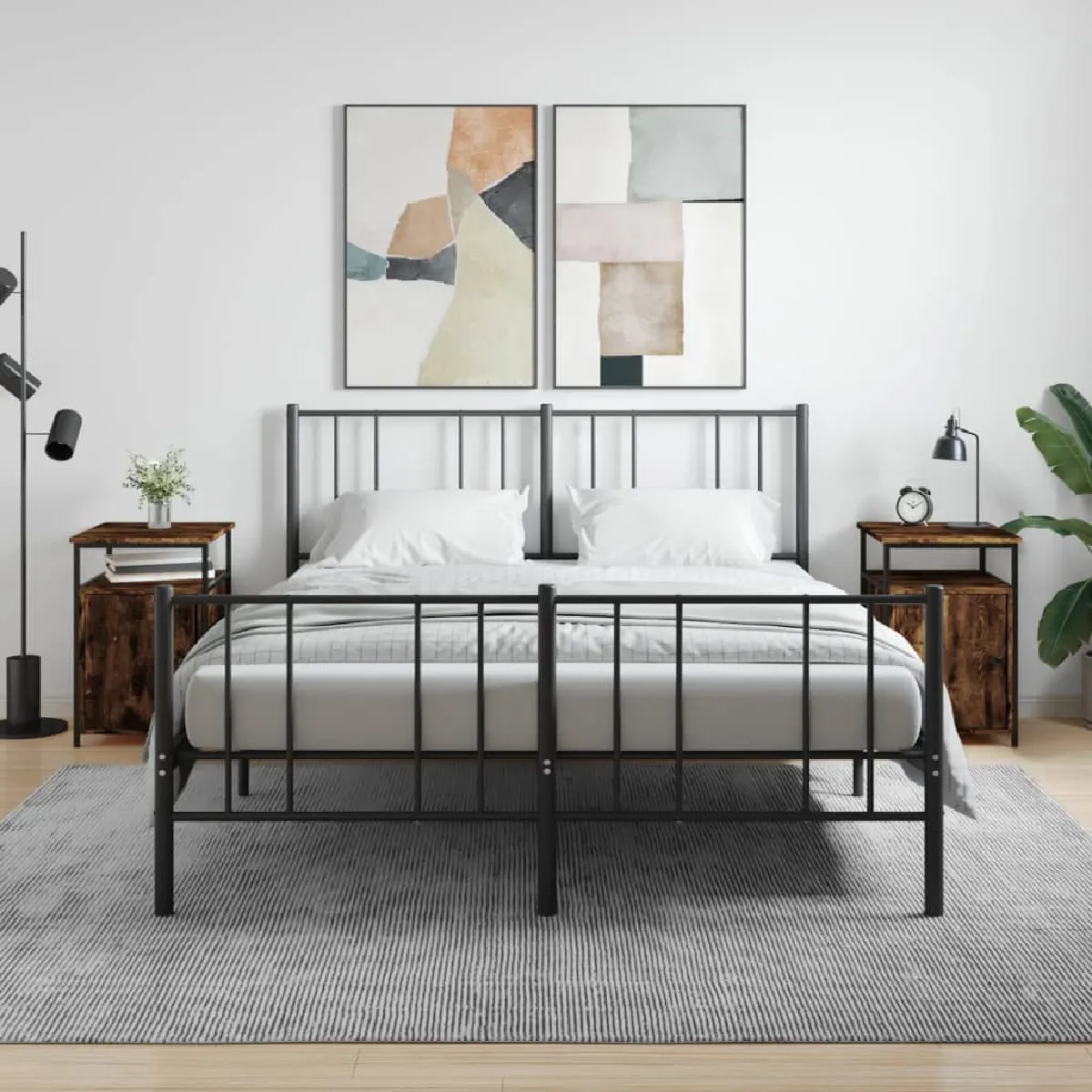 VidaXL Tables de chevet Chêne Fumé - vue 8