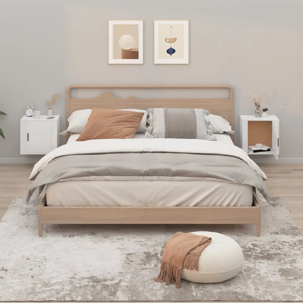 vidaXL Tables de chevet murales 2 pièces - vue 2