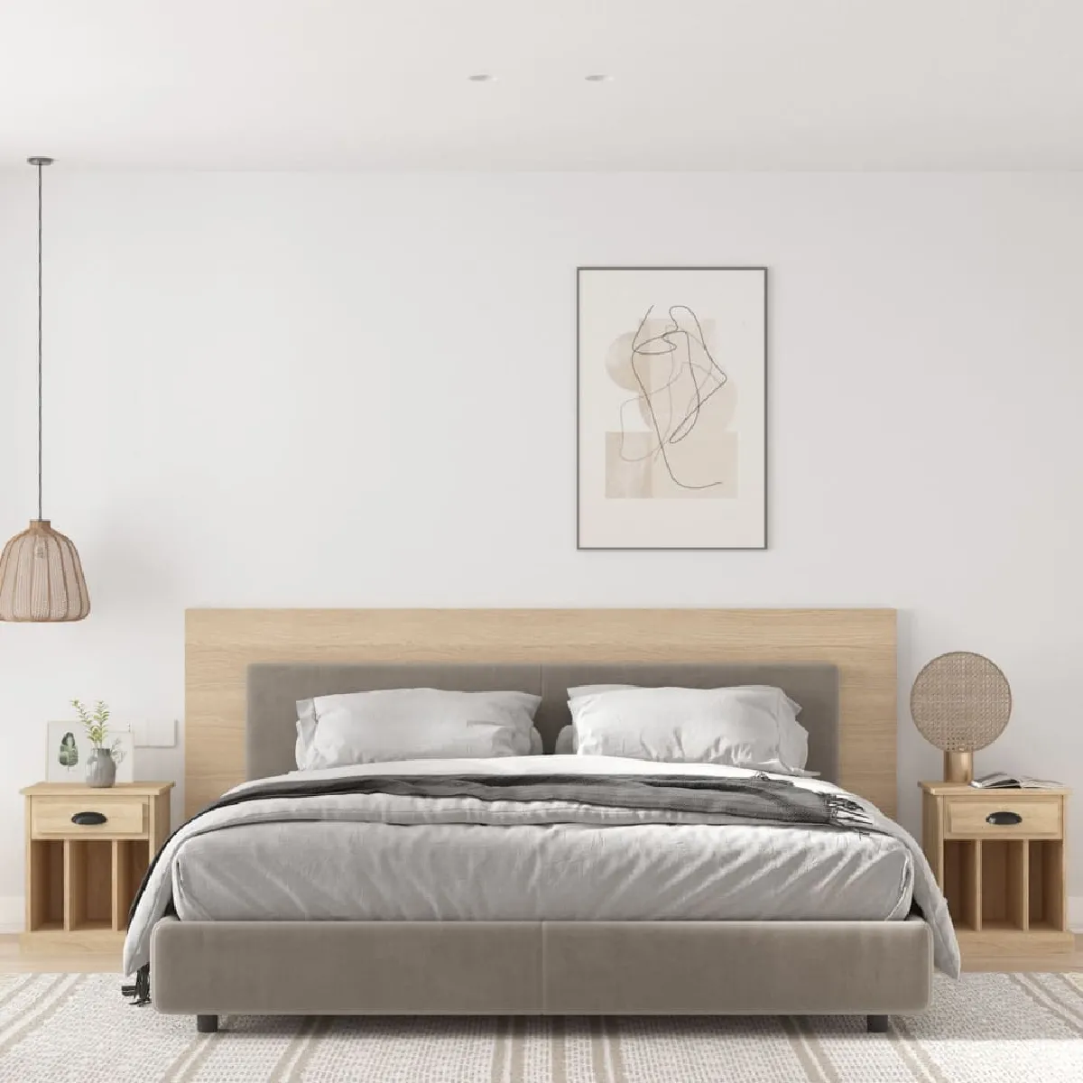 vidaXL Tables de Chevet Chêne Sonoma - vue 3