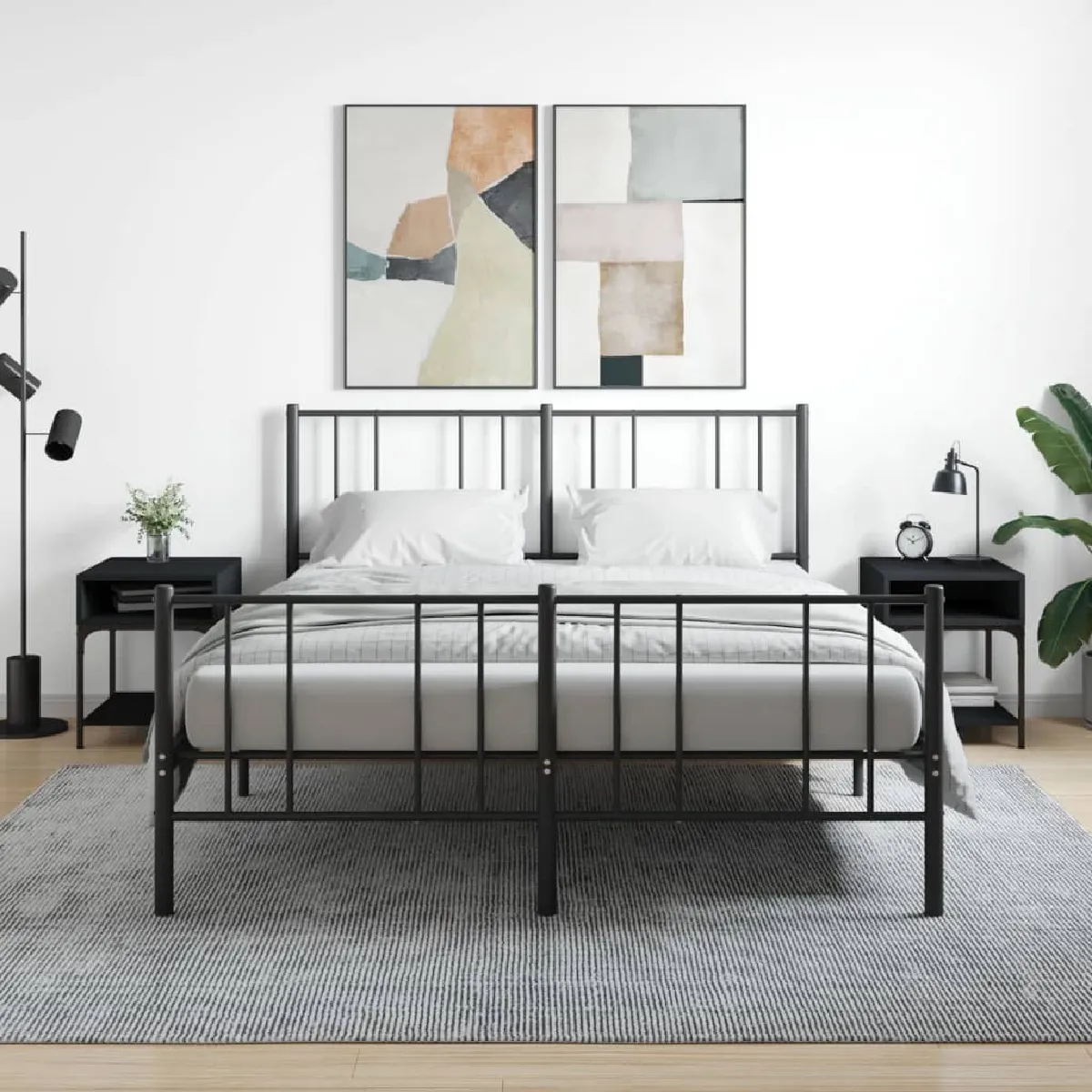 vidaXL Tables de chevet 2 pcs noir