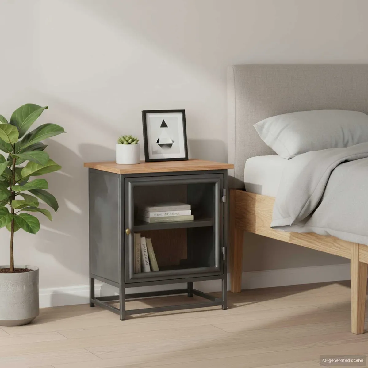 Vidaxl Gris Table De Chevet