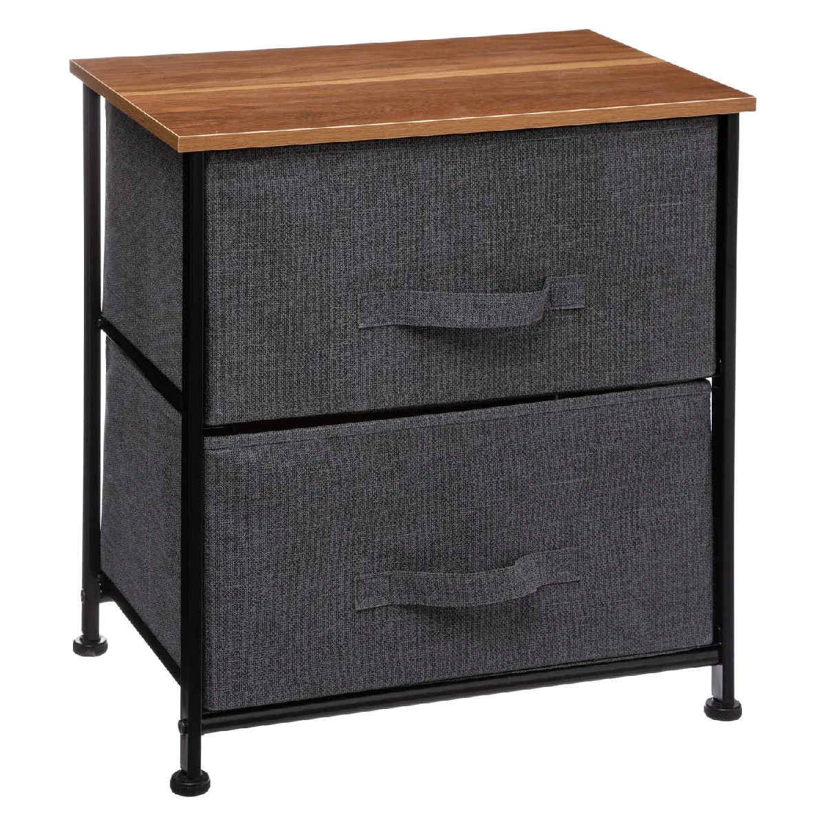 Table de chevet &agrave; 2 Tiroirs - H. 51 cm - Gris fonc&eacute;